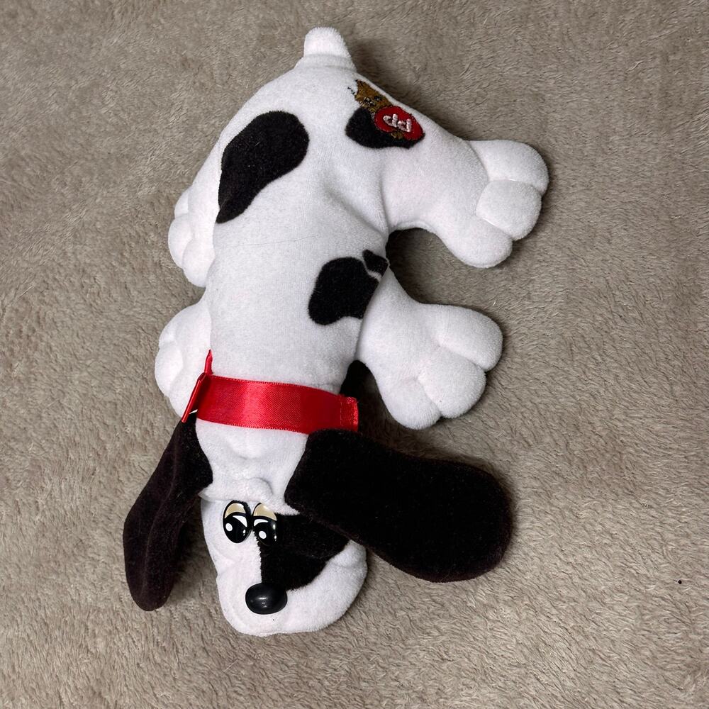 Pound Puppies Dalmatian Plush Small Vintage Style Dog Red Collar Stuffed Animal - Picture 2 of 5